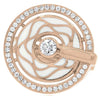 LARGE .58CT DIAMOND & WHITE ENAMEL 18KT ROSE GOLD FLOWER STAR SOLITAIRE FUN RING