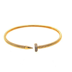 .12CT DIAMOND 18KT YELLOW GOLD 3D FLEXIBLE SNAKE NAIL FUN CUFF BANGLE BRACELET