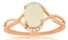 ESTATE .94CT DIAMOND & AAA OPAL 14KT ROSE GOLD OVAL & ROUND INFINITY LOVE RING