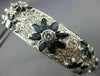 ANTIQUE 7.0CT DIAMOND & AAA SAPPHIRE 14K WHITE GOLD FLOWER BANGLE BRACELET 20984