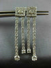 ESTATE 1.60CT DIAMOND 14KT WHITE GOLD 3D CLASSIC SQUARE HANGING EARRINGS #1676