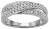ESTATE .65CT DIAMOND 14KT WHITE GOLD CLASSIC CRISS CROSS OVER LAPPING FUN RING