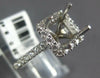 LARGE .40CT DIAMOND 14KT WHITE GOLD 3D SQUARE 4 PRONG SEMI MOUNT ENGAGEMENT RING
