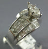 LARGE 2.0CT DIAMOND 14KT WHITE GOLD MARQUISE PRINCESS & BAGUETTE ENGAGEMENT RING
