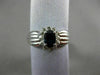 ESTATE .76CT DIAMOND & AAA SAPPHIRE 14KT WHITE GOLD 3D OVAL HALO FLOWER FUN RING