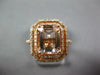 LARGE 2.49CT DIAMOND & AAA MORGANITE 14KT ROSE GOLD EMERALD CUT ENGAGEMENT RING