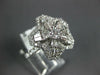 ESTATE LARGE 1.45CT DIAMOND 18KT WHITE GOLD 3D ROUND & BAGUETTE LUCKY STAR RING