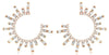 .75CT DIAMOND 14KT ROSE GOLD ROUND & BAGUETTE SIDEWAY SUNBURST HANGING EARRINGS