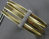 EXTRA LARGE .40CT DIAMOND 14KT 2 TONE GOLD FLEXIBLE CUFF BANGLE BRACELET #27815