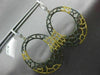 ESTATE EXTRA LARGE 3.68CT WHITE YELLOW & BLACK DIAMOND 18KT YELLOW GOLD EARRINGS