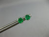 ESTATE .60CT AAA EMERALD 14KT WHITE GOLD 3D ROUND 4 PRONG STUD EARRINGS #27749