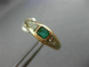 ANTIQUE WIDE 1.05CT DIAMOND & AAA EMERALD 14K WHITE & ROSE GOLD HANGING EARRINGS