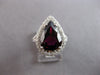 LARGE 7.16CT DIAMOND & AAA RHODOLITE 18KT WHITE GOLD PEAR SHAPE ENGAGEMENT RING