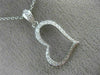 ESTATE .24CT DIAMOND 18KT WHITE GOLD 3D CLASSIC OPEN HEART LOVE FLOATING PENDANT