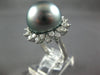 EXTRA LARGE .98CT DIAMOND & AAA TAHITIAN PEARL 18KT WHITE GOLD FLOWER LOVE RING