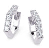 ESTATE .48CT DIAMOND 14KT WHITE GOLD 3D CLASSIC HEXAGON HOOP HANGING EARRINGS
