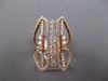 ESTATE LARGE 1.35CT DIAMOND 14KT ROSE GOLD CLASSIC MULTI BAR DOUBLE V FUN RING
