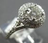 LARGE 1.14CT DIAMOND 14K WHITE GOLD 3D CLASSIC ROUND DOUBLE HALO ENGAGEMENT RING