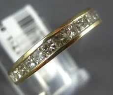 1.0CT DIAMOND 18KT YELLOW GOLD PRINCESS CHANNEL SEMI ETERNITY ANNIVERSARY RING
