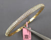 WIDE 2.08CT DIAMOND 14KT YELLOW GOLD 3D 3 ROW SEMI ETERNITY LOVE BANGLE BRACELET