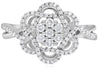 .43CT DIAMOND 14K WHITE GOLD 3D ROUND CLUSTER FLOWER STAR OF DAVID INFINITY RING