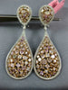 LARGE 9.68CT WHITE & MULTI COLOR DIAMOND 18KT WHITE & ROSE GOLD HANGING EARRINGS
