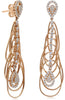 LARGE 1.39CT DIAMOND 18KT ROSE GOLD MULTI TEAR DROP CHANDELIER HANGING EARRINGS