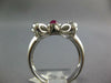 ESTATE .87CT DIAMOND & AAA RUBY PLATINUM 3D OVAL AND ROUND CLASSIC BOW RING
