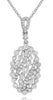 1.01CT DIAMOND 18KT WHITE GOLD CLASSIC CLUSTER OVAL JOURNEY FUN FLOATING PENDANT