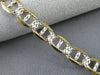 ESTATE 14KT WHITE & YELLOW GOLD MARINER DIAMOND CUT DESIGN WOMEN BRACELET #22854