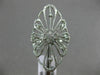 ESTATE LARGE .36CT ROUND DIAMOND 14KT WHITE GOLD OPEN FILIGREE FLOWER LOVE RING