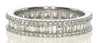 WIDE 1.60CT DIAMOND 18KT YELLOW GOLD 3D ROUND & BAGUETTE 3 ROW ANNIVERSARY RING