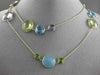 ANTIQUE EXTRA LONG 55.0C MULTI FACET & GEM BY THE YARD 14KT YELLOW GOLD NECKLACE