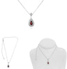 1.63CT DIAMOND 18KT WHITE GOLD PEAR SHAPE KITE & ROUND DOUBLE HALO LOVE NECKLACE