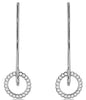 .44CT DIAMOND 14KT WHITE GOLD 3D BEZEL CIRCLE OF LIFE LEVERBACK HANGING EARRINGS