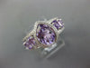LARGE 2.49CT DIAMOND & AAA AMETHYST 14KT WHITE GOLD PEAR SHAPE & ROUND FUN RING
