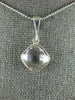 ESTATE AAA CRYSTAL 14KT WHITE GOLD 3D CLASSIC BEZEL CUSHION PENDANT
