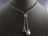 .42CT DIAMOND & AAA SOUTH SEA & TAHITIAN PEARL 18K WHITE GOLD 3D LARIAT NECKLACE