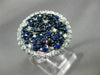 ESTATE EXTRA LARGE .56CT DIAMOND & MULTI GEM 14KT WHITE GOLD 3D MULTI SHAPE RING
