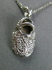 ESTATE .32CT DIAMOND 14KT WHITE GOLD HANDCRAFTED BABY GIRL SHOE PENDANT #21946