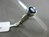 ESTATE .89CT DIAMOND & AAA SAPPHIRE 14K WHITE GOLD 3D SEMI BEZEL ENGAGEMENT RING