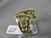 ESTATE EXTRA LARGE .45CT DIAMOND 14KT YELLOW GOLD 3D FLOWER FLOATING FUN RING