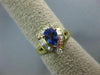 ESTATE WIDE 1.33CT DIAMOND & AAA TANZANITE 14K YELLOW GOLD ENGAGEMENT RING #9787