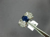 ESTATE WIDE 2.20CT DIAMOND & AAA SAPPHIRE 18KT WHITE GOLD FLOWER ENGAGEMENT RING
