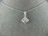 ESTATE .44CT DIAMOND 14KT WHITE GOLD 3D PRINCESS & BAGUETTE SQUARE PENDANT #607