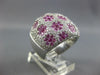 EXTRA LARGE 4.11CT DIAMOND & AAA PINK SAPPHIRE 18KT WHITE GOLD MULTI FLOWER RING