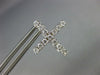 ESTATE .54CT DIAMOND 18KT WHITE GOLD CLASSIC CROSS HUGGIE HOOP HANGING EARRINGS