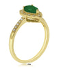 .85CT DIAMOND & AAA EMERALD 14K YELLOW GOLD 3D PEAR SHAPE & ROUND HALO LOVE RING