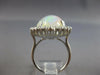 EXTRA LARGE 9.41CT DIAMOND & AAA OPAL 14KT WHITE GOLD OVAL BALLERINA RING #27593