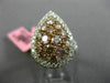 ESTATE WIDE 2.27CT MULTI COLOR DIAMOND 18K WHITE & ROSE GOLD 3D ANNIVERSARY RING